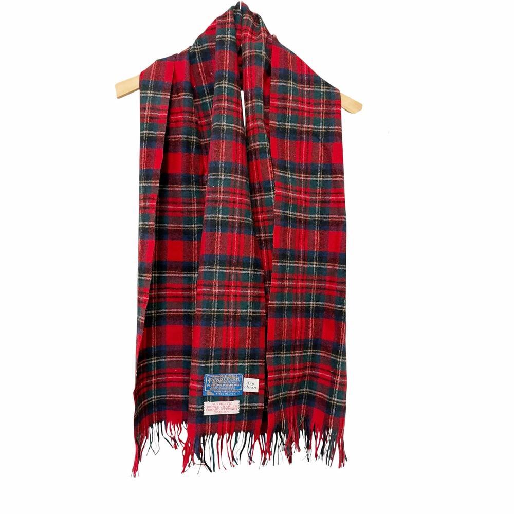 Vintage Pendleton Prince Charles Edward Stuart Tartan Plaid Wool Scarf